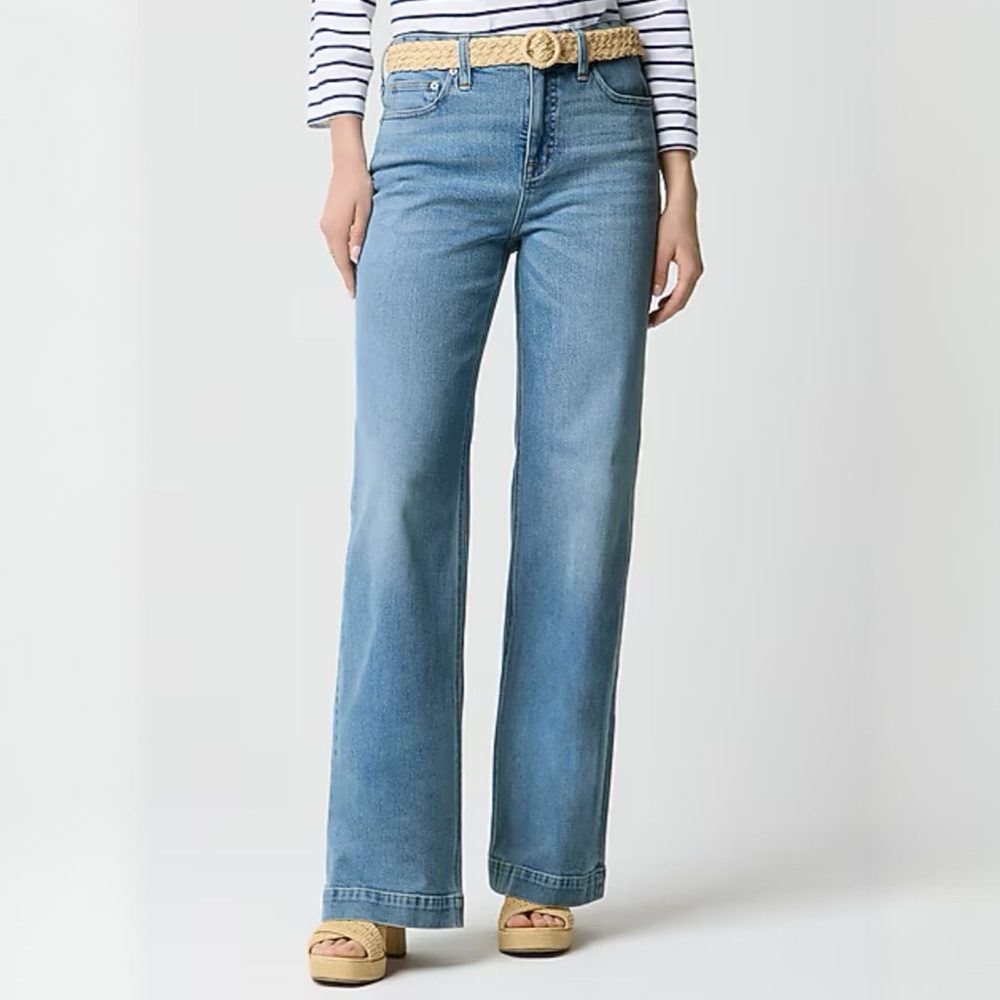 J. Crew Light Blue High-Rise Wide-Leg Jeans
